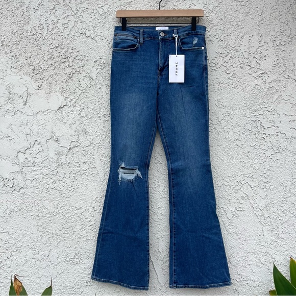 Frame - Le High Flare in Sunfaded Rips - Picture 4 of 6